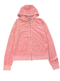 Pink Velour Crown Zip Hoodie (XL)