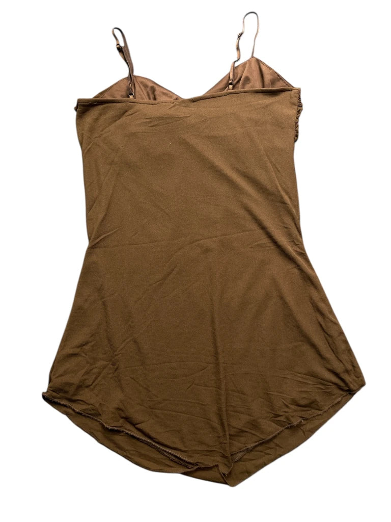 Brown Spaghetti Strap Handkerchief Dress (S)