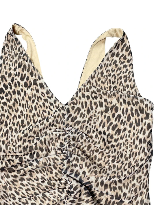 Beige Leopard Ruched Top (L)