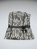 Black White Lace Overlay Corset Top (S)
