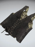 Black Lace-Up Leather Look Vest Women (M)