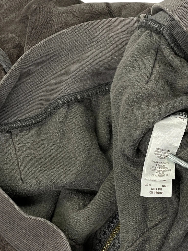 Khaki Velour Zip Hoodie (S)