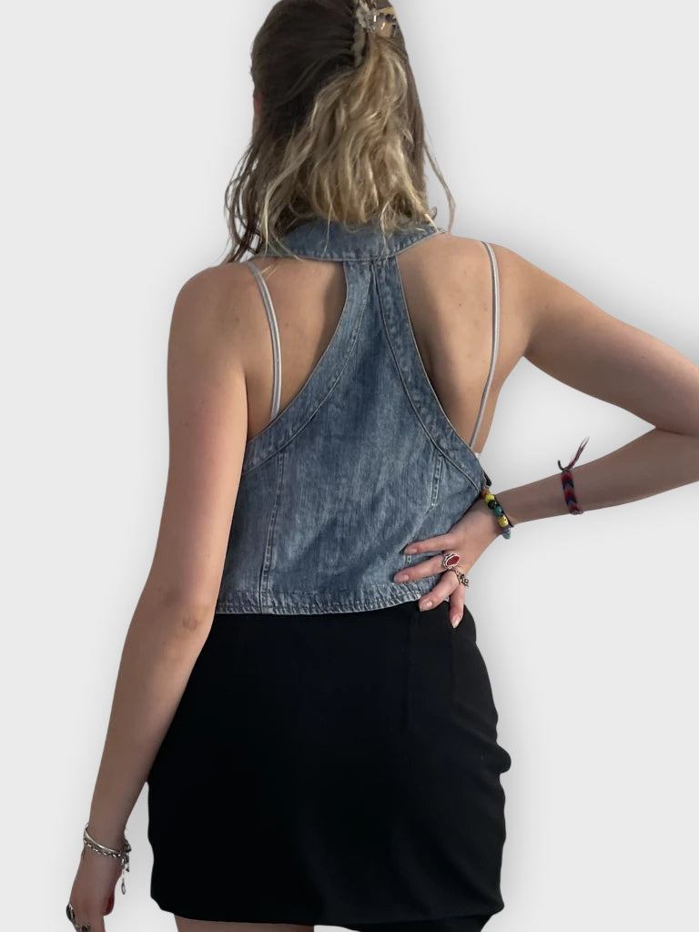 blue loops – y2k denim corsage (XL)
