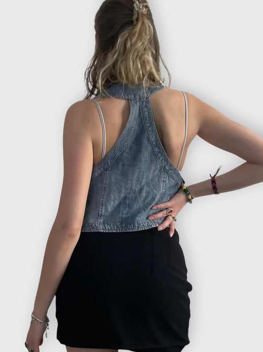 blue loops – y2k denim corsage (XL)