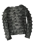 Crinkled Texture Black Tank (S)