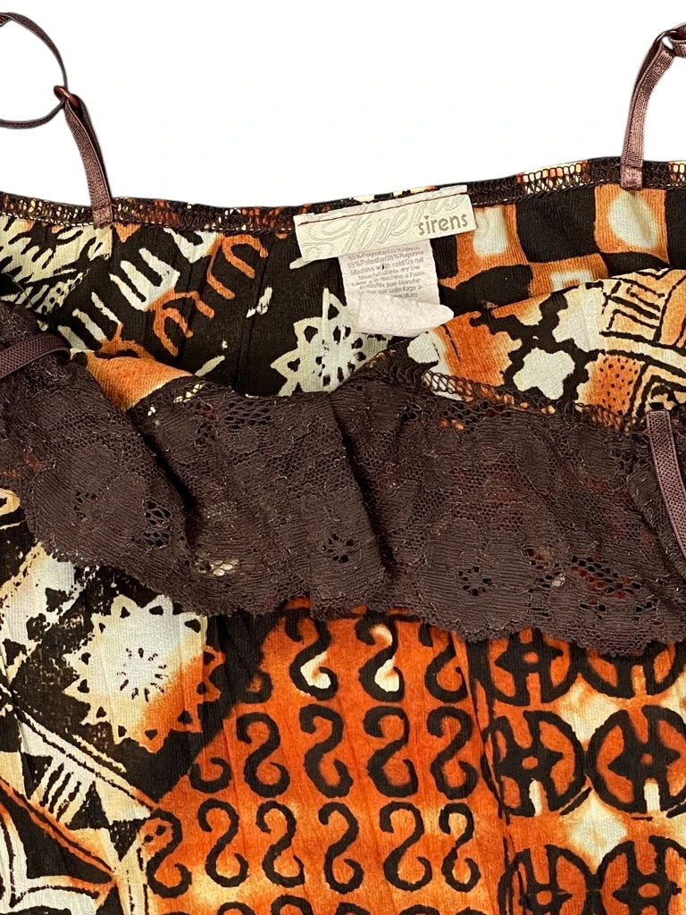 Siren Orange Alternative Pattern Top (M)
