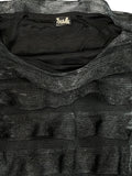 Crinkled Texture Black Tank (S)
