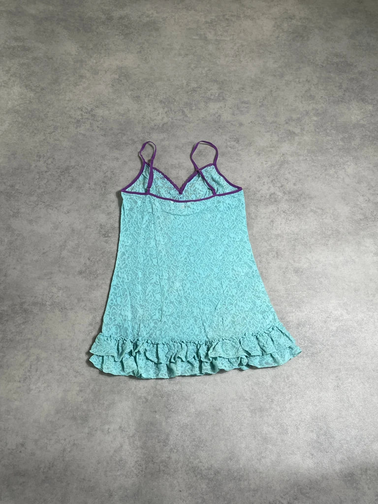 turquoise lace dress (L)