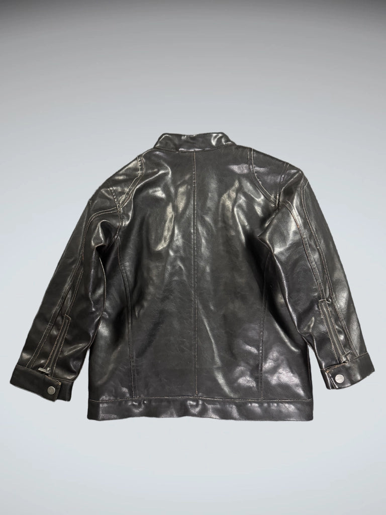 Kenneth Cole Reaction Black Leather Jacket Women (S)