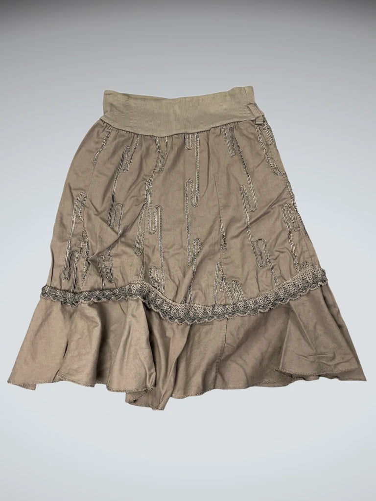 Earthtone Rope Detail Boho Skirt (M)