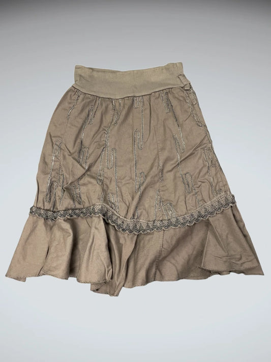 Earthtone Rope Detail Boho Skirt (M)