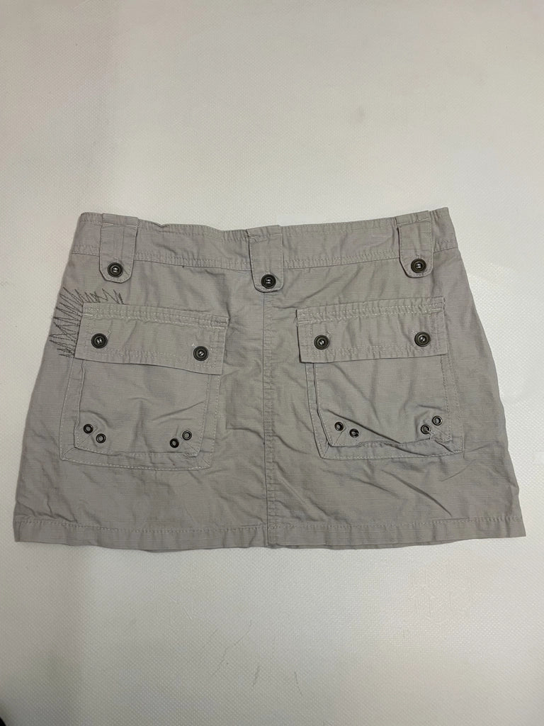 Khaki Beige Cargo Mini Skirt Utility Style Vintage Casual (M)