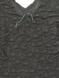 Black Floral Lace V-Neck Short Sleeve Top (S)