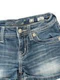 Miss Me Distressed Embellished Denim Hotpants (XXS)