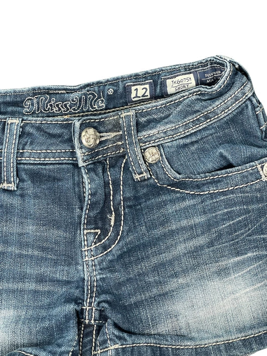 Miss Me Distressed Embellished Denim Hotpants (XXS)