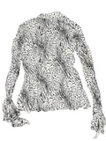 Kaelyn Max White Tiger Print Long Vintage Top (S)