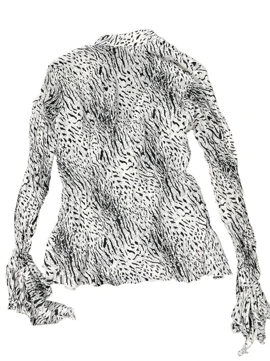 Kaelyn Max White Tiger Print Long Vintage Top (S)