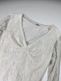 Romantic White Lace Bell Sleeve Top (S)