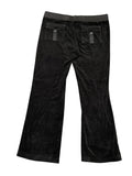Black Velour Logo Pants (L)