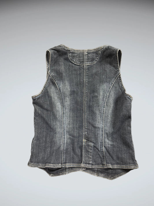 Point Zero Medium Wash Denim Vest Women (M)