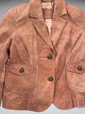 Vintage Pink Genuine Leather Coat Women (M)