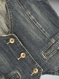 Cherokee Fitted Blue Denim Vest Women (S)