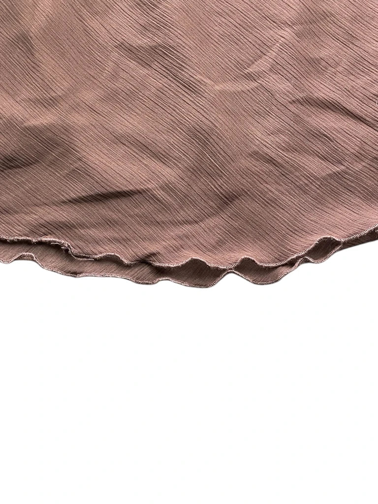 Elegant Brown Spaghetti Strap Dress Top (S)