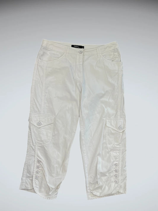 Tribal White Buttoned Cargo Pants (M)