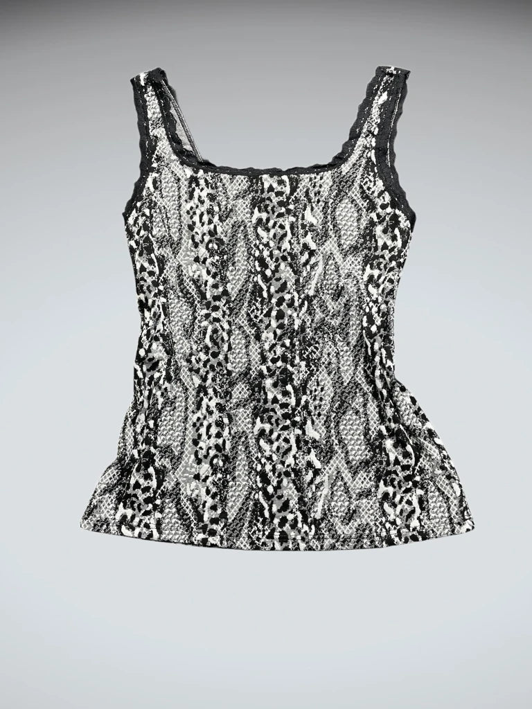 Snakeskin Lace Trim Cami Top (S)