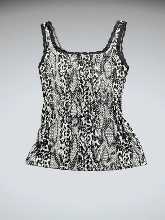 Snakeskin Lace Trim Cami Top (S)