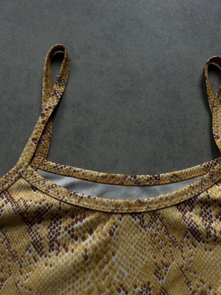 Yellow snake print top