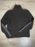 Leather jacket with fabric
