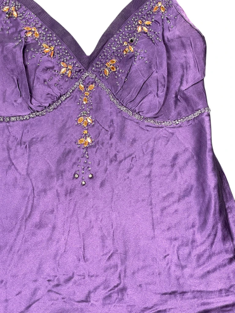Purple light top with yellow rhinestone (XS)
