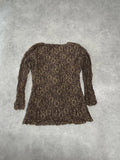 lace brown top with gems