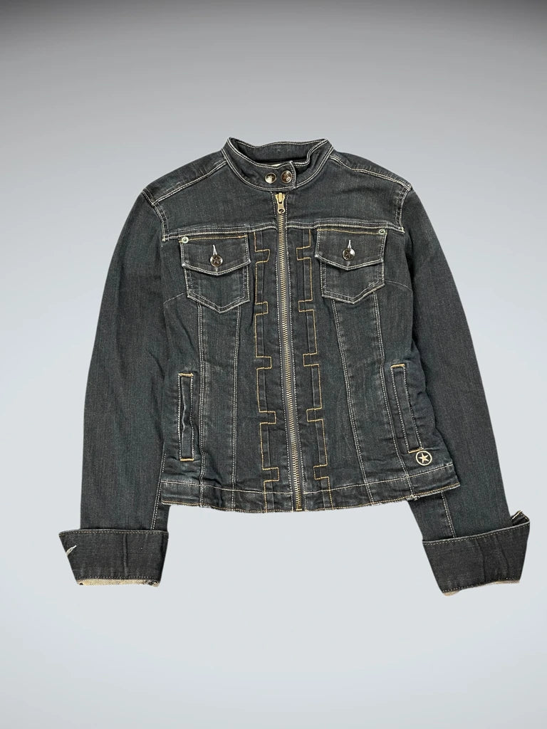 Converse Dark Wash Moto Denim Jacket (XS)