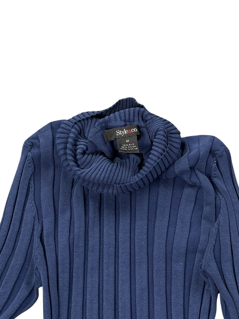 Midnight Ocean Blue Vintage Turtleneck (M)