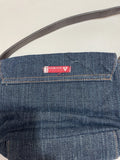 Guess Denim Lace-Up Shoulder Bag Dark Wash Vintage Aesthetic (ONESIZE)