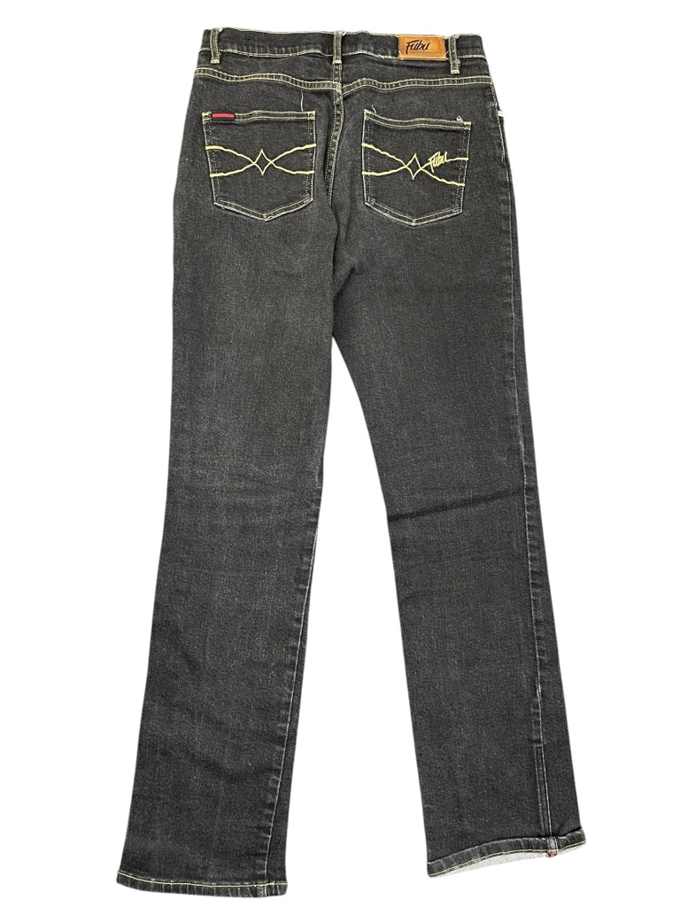 Black Straight-Leg Jeans with Minimalist Detailing (S)