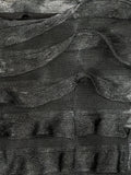 Crinkled Texture Black Tank (S)