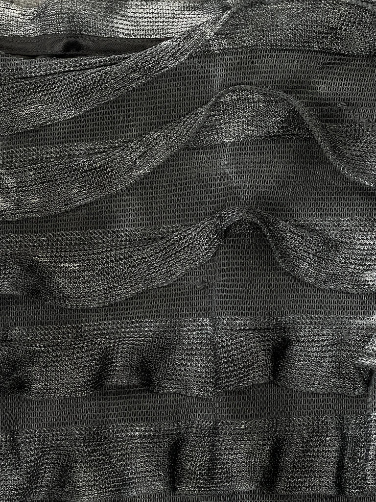 Crinkled Texture Black Tank (S)