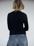 Long sleeve shirt with wide collar