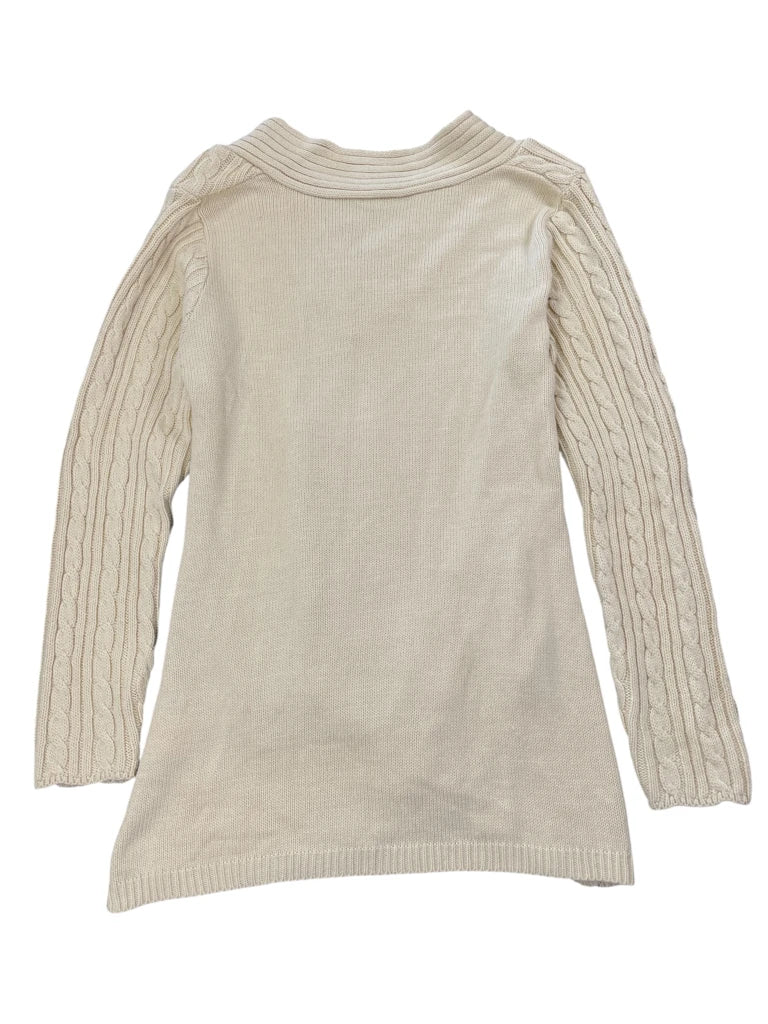 Cream Cable Knit Asymmetrical Sweater (XL)