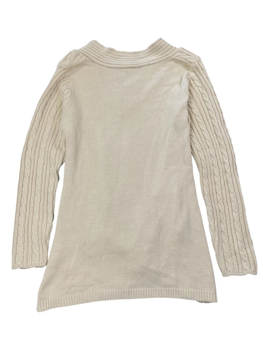 Cream Cable Knit Asymmetrical Sweater (XL)