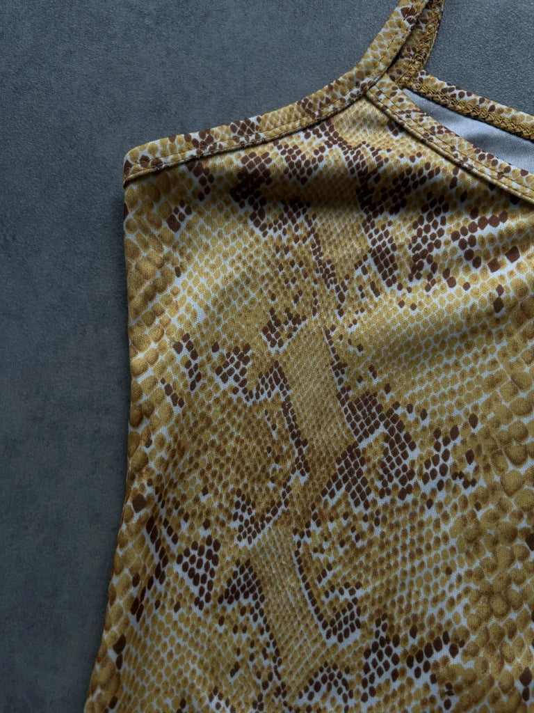 Yellow snake print top
