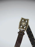 Statement Studded Dark Brown Belt (ONESIZE)