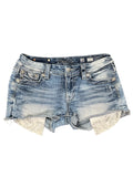 Miss Me Light Wash Vintage Denim Hotpants (M)