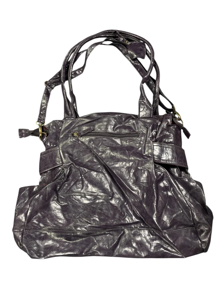 Purple Oversized Belt Detail Tote Bag (ONESIZE)