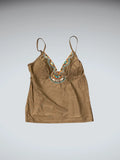 Brown Embellished Bikini Top (S)