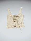 Lingerie Beige Lace-Up Corset Top (XS)