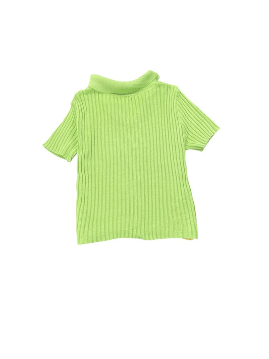 Pastel Green Multicolor Striped Polo Knit Top (XS)